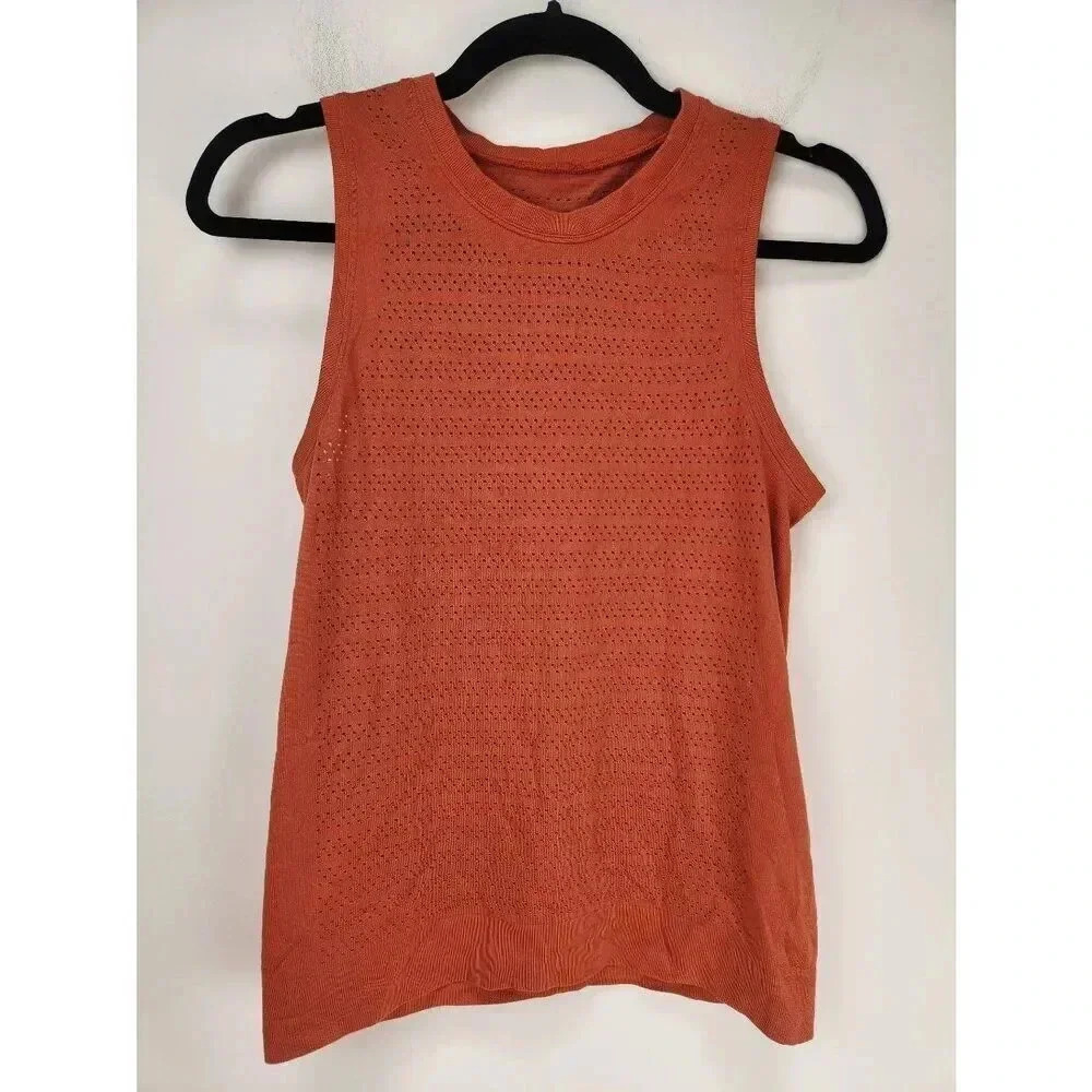 Lululemon Breeze By Muscle Tank Top Womens Perforated Brick Orange Size Small/ 6